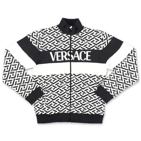 Young Versace Felpa Nera In Cotone Con Cappuccio 